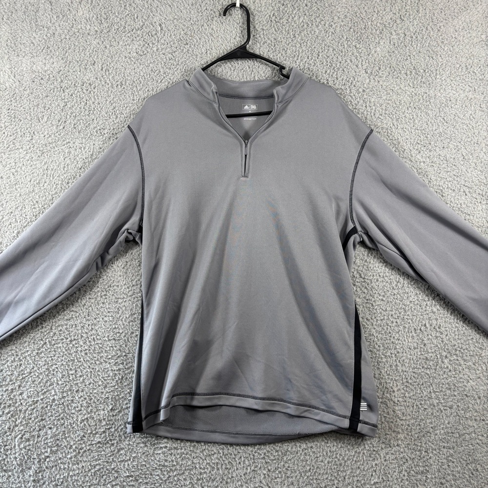 Adidas Golf Mens Gray Quarter‎ Zip Pullover Mock Neck Long Sleeve P75338 Size M